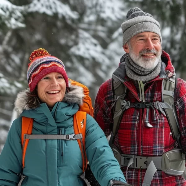 “Experiencia invernal entre árboles nevados en el Trekking con Raquetas al Santuario el Cañi.”
