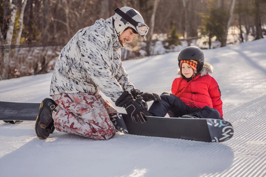 “Alumno aprendiendo en clases privadas de ski o snowboard en Pucón.”