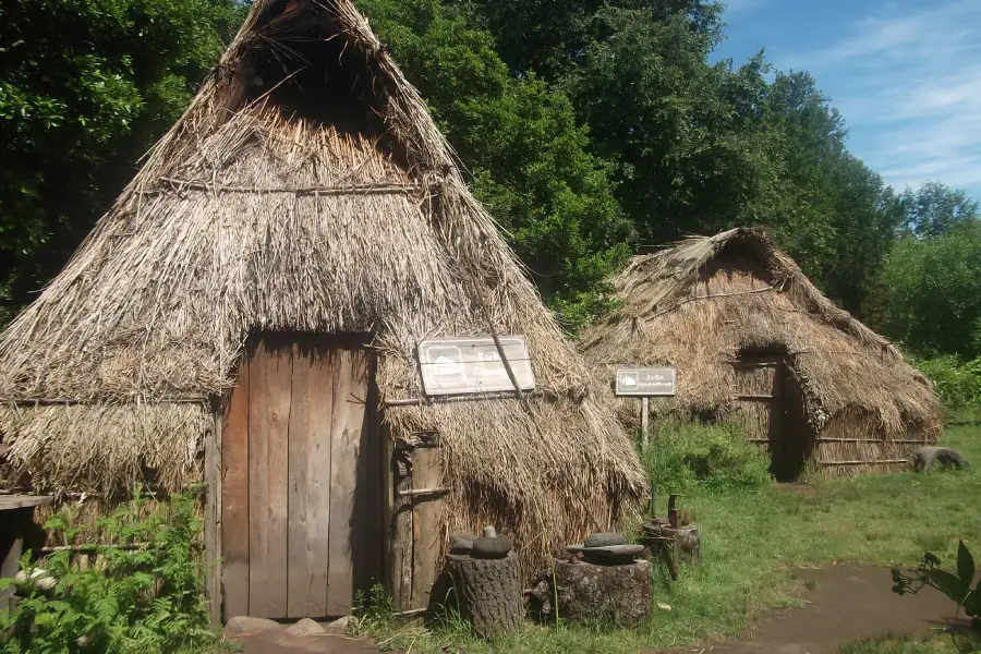 “Rucas ancestrales en comunidad mapuche en Tour Étnico mapuche.”